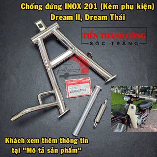 Chân chống đứng inox 201 gắn xe dream , inox ống 201 dày 1.5mm.