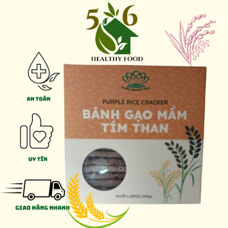 Bánh gạo lứt mầm tím than 230gr, ăn chay, ăn kiêng.