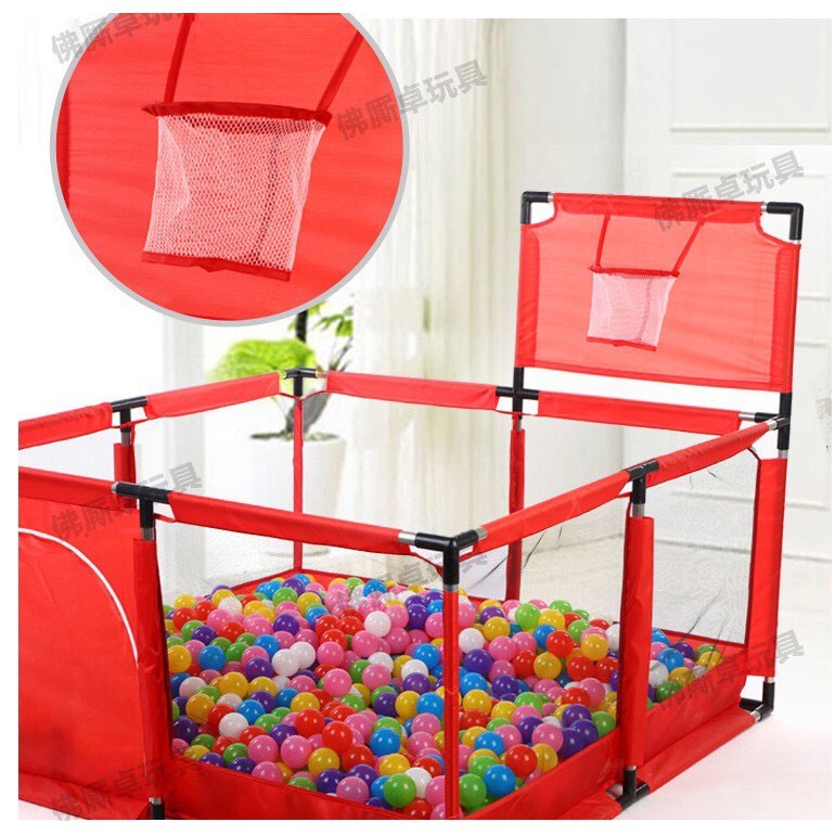 Quây bóng nhà bóng hình vuông khung inox chắc chắn cho bé.