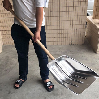 Xẻng xúc inox có cán cỡ lớn làm từ thép chống rỉ sét độ dày 1,1mm đa năng tiện lợi dùng xúc cám ngô nông sản