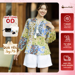 SWANLAKE | Áo Kiểu Boho Vải Cotton Thổ Cẩm - Mã A10700LW02