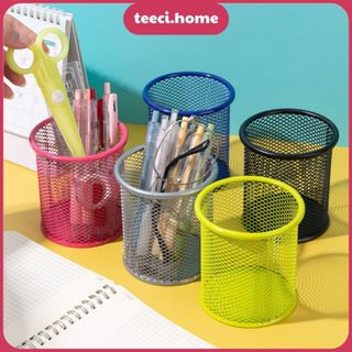 Hũ Giỏ Đựng Bút Ống Đựng Bút Giá Để Bút Kim Loại Đồ Dùng Cá Nhân Văn Phòng Bàn Học Lưới Sắt Tròn TEECI CL019