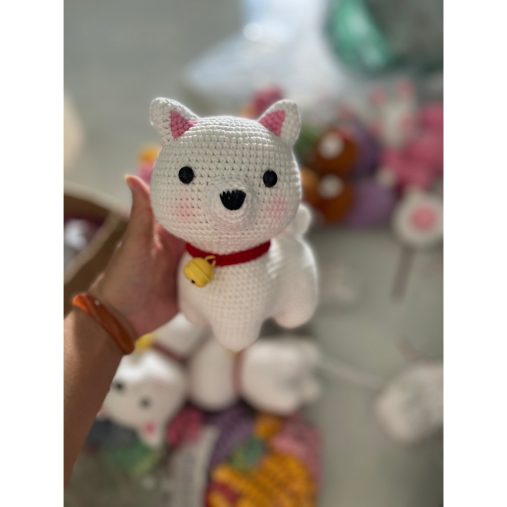 Chó nhồi bông đan móc handmade bằng len