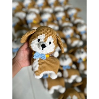 Chó nhồi bông đan móc handmade bằng len