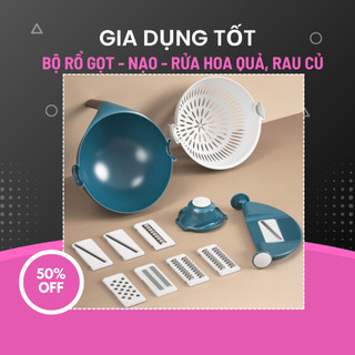 Bộ Dụng Cụ Nạo Gọt Thái Rau Củ Hoa Quả Kèm Rổ Đa Năng