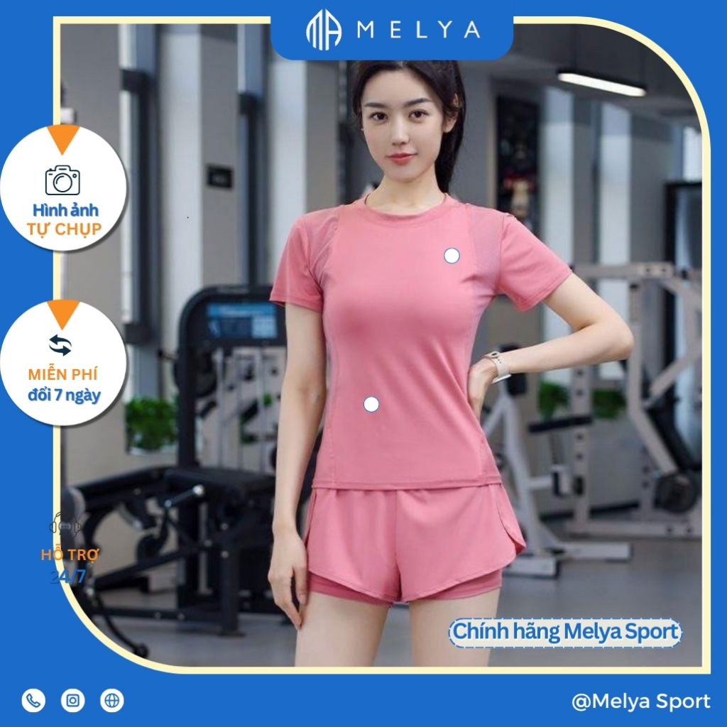 Bộ Đồ Tập Gym Thun Lạnh Có Lớp Quần Bảo Hộ MELYA SPORTS