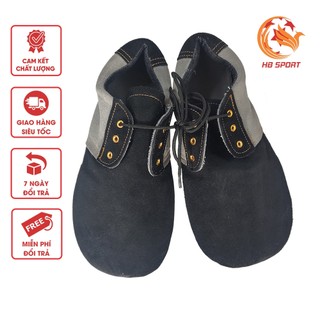 Giày đá cầu mỏ vịt 2 lớp chất liệu da lộn, đế cao su chống trơn, giày mỏ vịt đá cầu phong trào, giầy vịt đá cầu giá rẻ