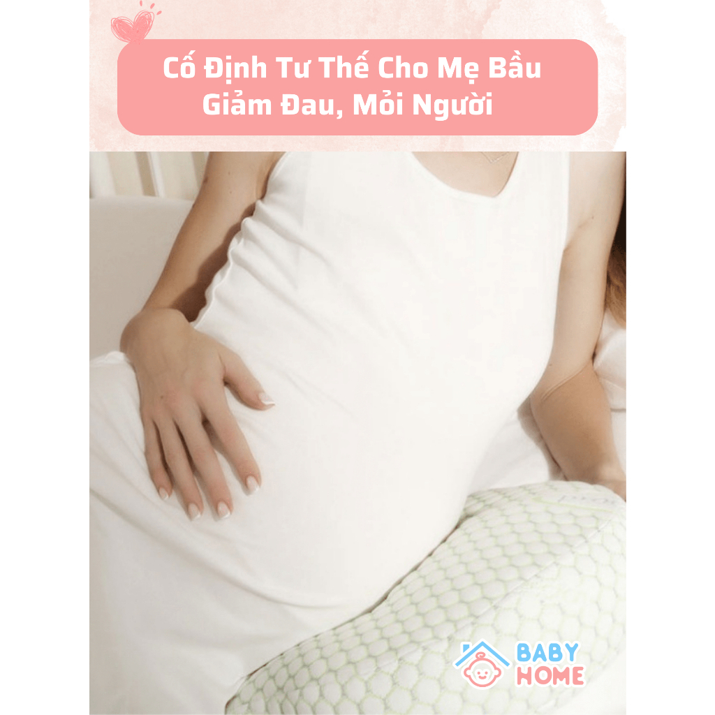 Gối bầu cánh tiên HABU cao cấp kèm gối phụ giúp nâng đỡ bụng bầu, giảm mỏi lưng, giảm tình trạng đau lưng cho mẹ