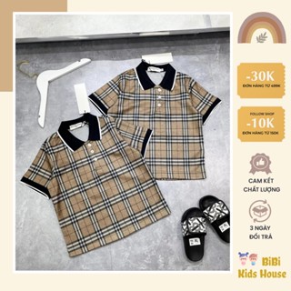 Áo polo BBR kẻ cho bé trai - Áo cộc tay có cổ cho bé 13 - 40kg