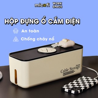 Hộp Đựng Ổ Cắm Điện Micofi Sắp Xếp Dây Cáp, Không Gian Bàn Làm Việc, Văn Phòng Ngăn Nắp, An Toàn, Chống Cháy Nổ