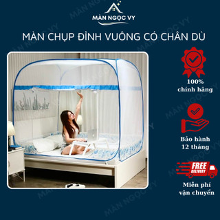 Màn Chụp Tự Bung Đỉnh Vuông Chân Viền mầu Nâu, Xanh, Hồng Cao 1m75 Ngọc Vy