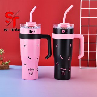 Cốc Giữ Nhiệt 8-12h Black pink Dung Tích 1200 ml Chất Liệu Inox 304 Cao Cấp