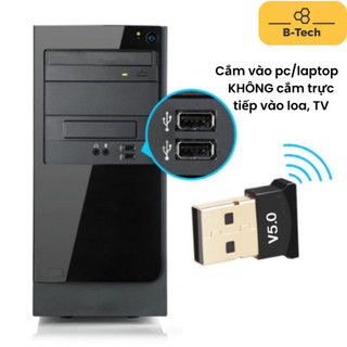 USB bluetooth SCR 5.1 Dongle dùng cho máy tính laptop, PC thu phát bluetooth tốc độ cao B-Tech