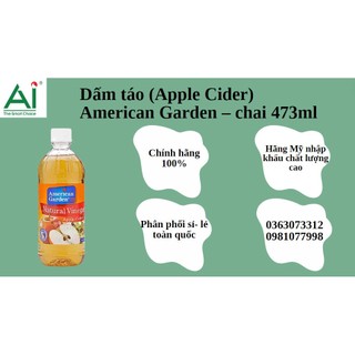 Dấm táo (Apple Cider) American Garden – chai 473ml
