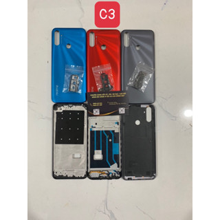  Vỏ xương full realme C3  sẵn kính cam + phím theo vỏ   