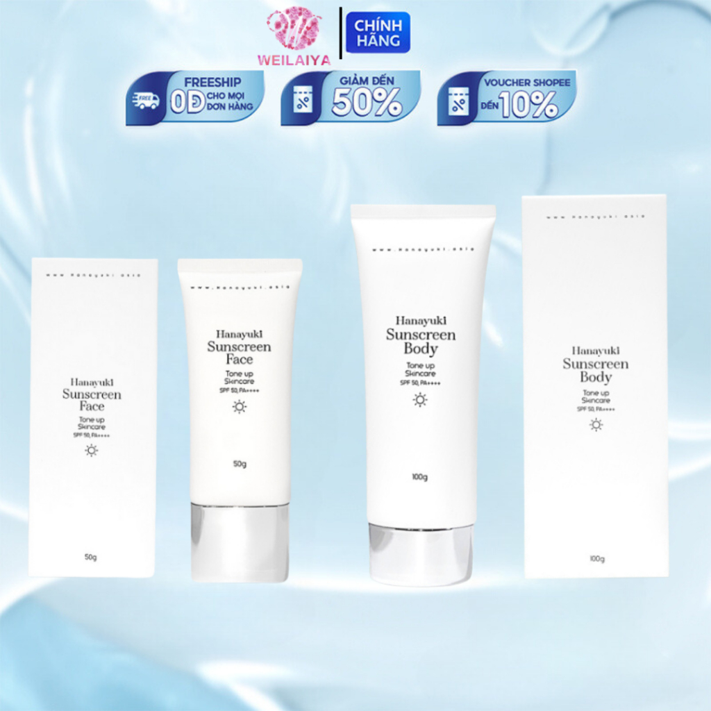 Kem Chống Nắng Hanayuki Nâng Tông Cho Mặt & Body Hanayuki Sunscreen