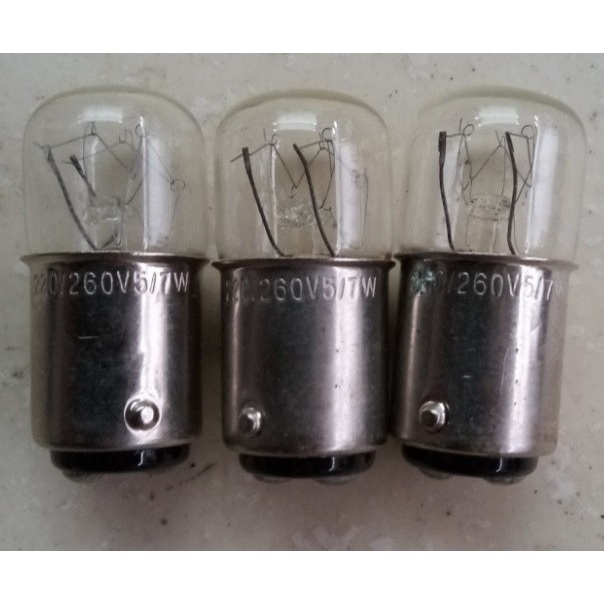 Bóng Đèn Sợi Đốt 220/260V 5W/7W Đuôi Gài 15MM Tiếp Xúc Đơn