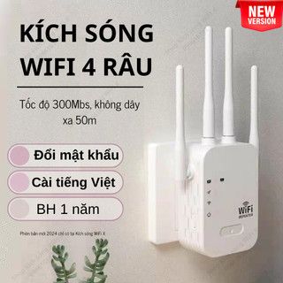 Kích sóng Wifi 4 râu tốc độ cao 300Mbs. Mở rộng vùng phủ sóng, cải thiện tốc độ mạng Wifi, Có cả phát Wifi từ dây Lan
