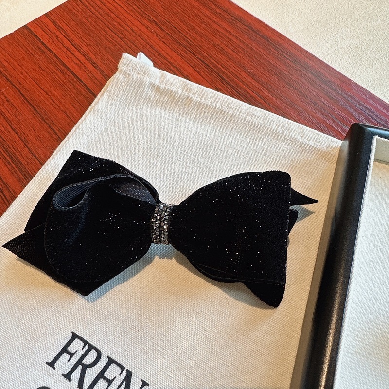 KẸP NỬA NƠ NHUNG ĐEN Hàn Quốc cao cấp - kẹp tóc nơ, phụ kiện tóc, bờm