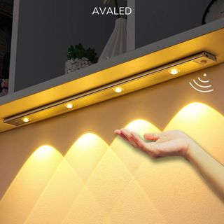 Đèn LED cảm biến chuyển động  AVALED 3 màu sáng, đèn led trang trí phòng ngủ, phòng bếp, dán tủ quần áo 5h sử dụng