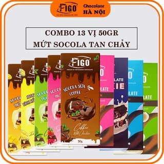 13 vị mix socola truyền thống+ socola mứt tan chảy 🍫🍫 hộp 50gr figo, đồ ăn vặt siêu ngon, ăn là nghiền