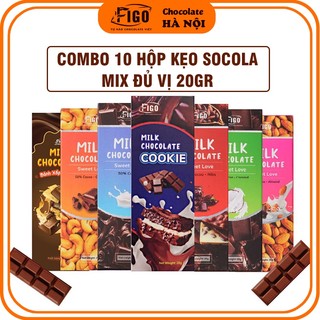 [GIÁ TỐT| 10 HỘP MIX ĐỦ 7 VỊ 20G,50G] Chocolate 50% Cacao| Kẹo socola sữa đủ 7 vị Hạnh nhân Hạt điều Dừa Nho,..FIGO