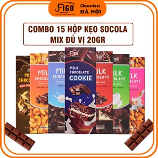 [GIÁ TỐT| 15 HỘP MIX ĐỦ 10 VỊ 20G] Chocolate 50% Cacao| Kẹo socola sữa đủ 10 vị Hạnh nhân Hạt điều Dừa Nho Phô mai FIGO