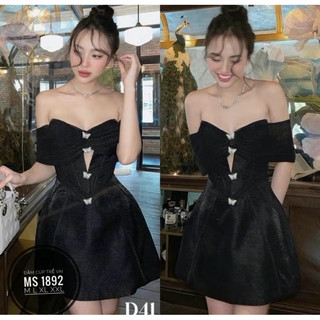 [BIGSIZE- Sẵn ship hoả tốc HCM] Đầm Tiệc Cut Out Ngực Bẹt Vai Tiểu Thư Cao Cấp Bigsize Từ 60-90kg
