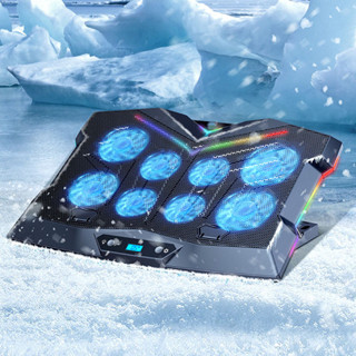 Giá Đỡ tản nhiệt Z8 cho LAPTOP có đèn LED RGB 8 Quạt giúp tăng đối lưu quạt êm nhẹ không mạnh