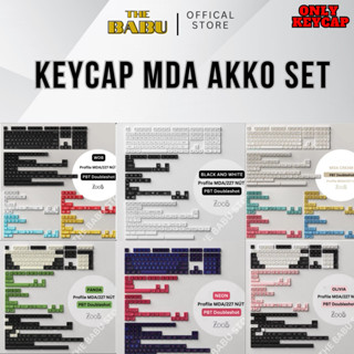 Nút bàn phím AKKO Keycap Panda | Olivia | Black On White (PBT Double-Shot / MDA profile / 227 nút)