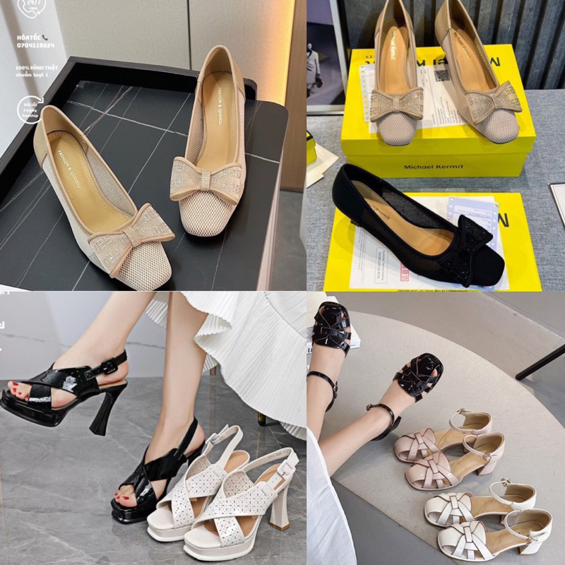 Giày sandal cao gót công sở qc cao cấp
