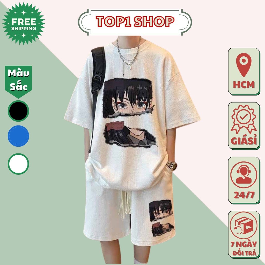 Bộ thể thao nam in hoạt hình Anime bộ quần áo nam chất vải xốp thông hơi thiết kế trẻ trung năng động