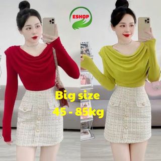  Áo Thun Nhũ Bigsize ESHOP Áo Thun Nữ Tay Dài Kiểu Trời Trang Thiết Kế Đẹp Dễ Thương Ôm Body Cổ Tròn Đổ MS107 