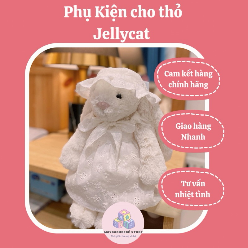 Phụ kiện nơ váy yếm romber cho thỏ Jellycat các size M L Huge