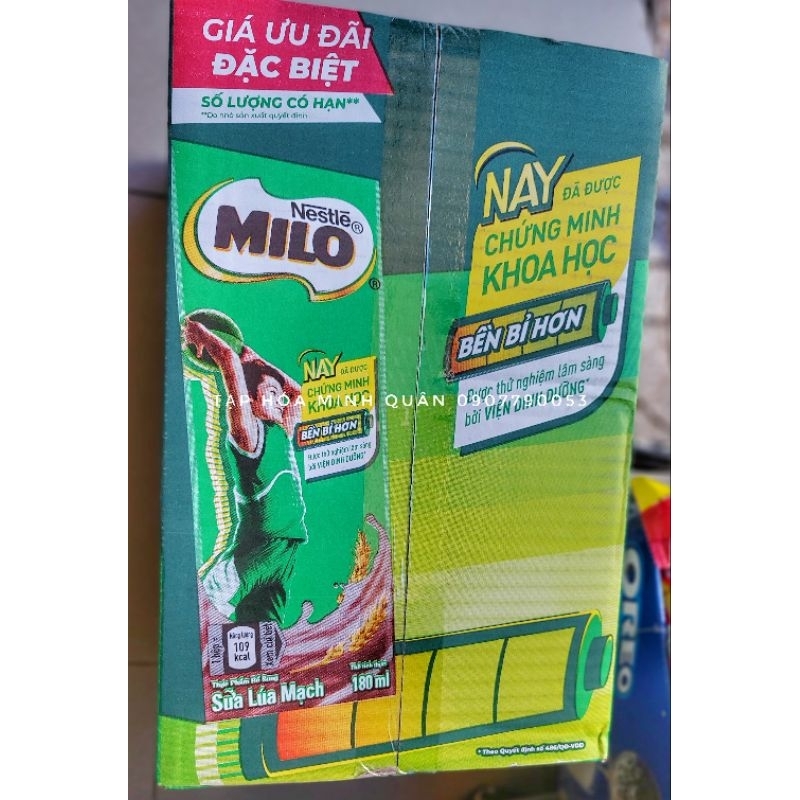 THÙNG 12 LỐC SỮA MILO LÚA MẠCH [ 12 LỐC X 180ML]
