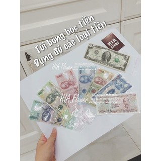 Túi bóng opp đựng tiền bọc tiền làm hoa tien trưng bày tien sưu tập trong suốt làm bánh kem rút tien dây tien