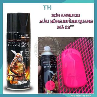 Sơn Xịt Samurai chuyên dùng cho xe máy màu hồng huỳnh quang 53 **chống cháy, chống rạn nứt, vòi xịt chống chảy