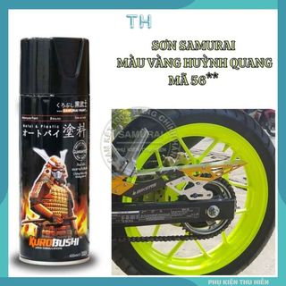 Sơn Xịt Samurai màu vàng huỳnh quang 56 ** chuyên dùng cho xe máychống cháy, chống rạn nứt, vòi xịt chống chảy