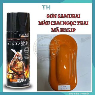 Sơn Xịt Samurai màu cam ngọc trai H351P chuyên dùng cho xe máy  chống cháy, chống rạn nứt, vòi xịt chống chảy
