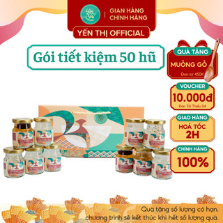 Yến Thị - Gói tiết kiệm 50 hũ, chưa bao gồm hộp quà - Yến sào Khánh Hòa chưng sẵn - 30% yến thô/ hũ 70ml