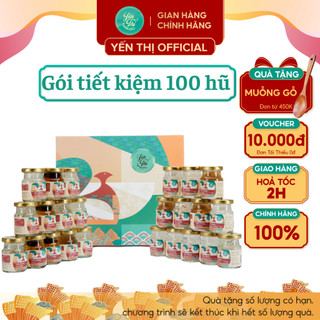 Yến Thị - Gói tiết kiệm 100 hũ, chưa bao gồm hộp quà - Yến sào Khánh Hòa chưng sẵn - 30% yến thô/ hũ 70ml