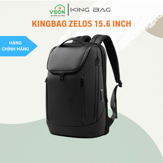 Balo laptop 15” KINGBAG ZELOS thời trang, tích hợp cổng USB đa dụng, vải trượt nước, màu đen - Hàng chính hãng