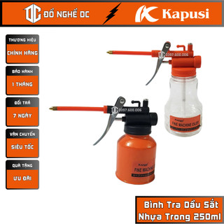 Bộ 2 Bình Nhớt, Bình Xịt Dầu Nhớt Bình Tra Dầu Sắt Nhựa Trong 250ml K-8992 Kapusi Nhật Bản dùng châm tra chất bôi trơn
