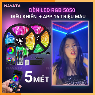 Đèn Led RGB 5m Mix màu DIY Điều khiển 44 nút RGB Đèn trang trí phòng ngủ quay Video