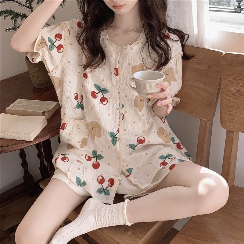 Bộ Ngủ Cộc BC1 Đồ Ngủ Nữ, Đồ Ngủ Cute, Bộ Ngủ Cộc, Bộ Đồ Ngủ Nữ, Set Ngủ Cộc, Set Đồ Ngủ Ngắn