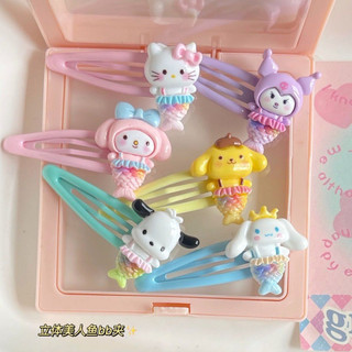 Kẹp tóc hoạt hình Sanrio Kuromi Melody Cinnamoroll Kitty Pochacco Pompurin dễ thương