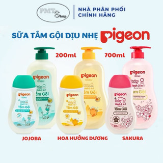 Sữa Tắm Gội Toàn Thân 2in1 Cho bé PIGEON 700ml / 200ml Hoa hướng dương Jojoba dịu nhẹ