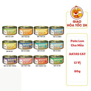 (CÓ QUÀ TẶNG) Thức Ăn Ướt Pate AATAS CAT lon cho mèo - 80g