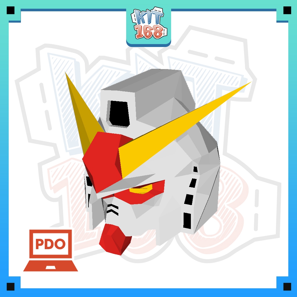 Mô hình giấy Anime Game Robot Mũ đầu Gundam cơ bản (đội lên được)