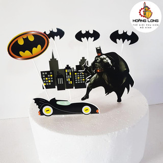 Mẫu Người Dơi Batman - Que Giấy cắm trang trí Bánh kem, Topper trang trí Bánh Sinh nhật, Sự Kiện (phụ kiện Hoàng Long)